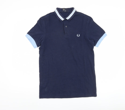 Fred Perry Men's Blue Slim Fit Polo Shirt S