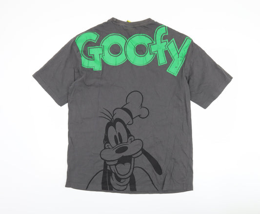 Bewakoof Men's Black Goofy Cartoon Cotton T-Shirt L