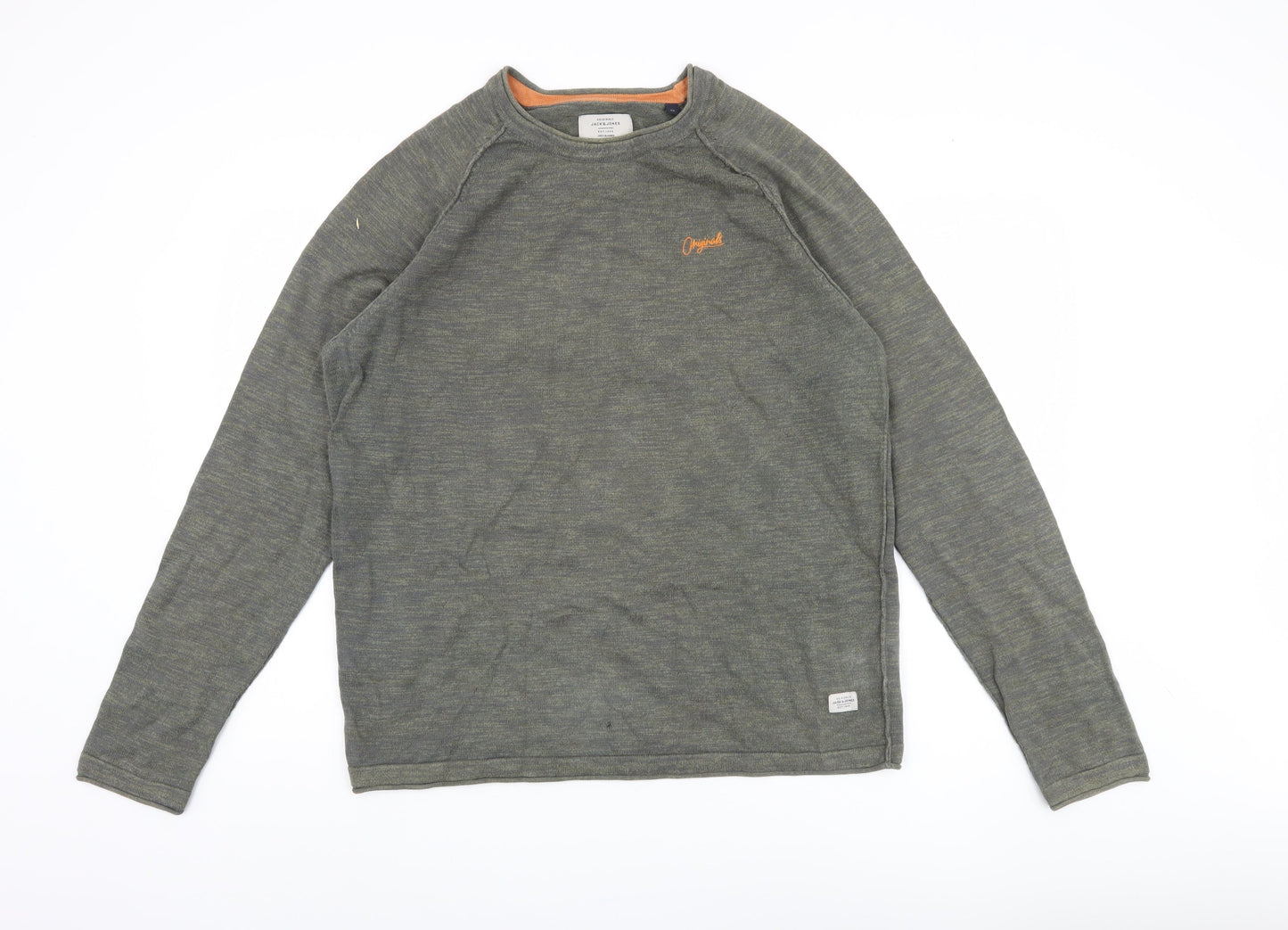 Jack & Jones Men's Green XL Cotton Pullover Jumper