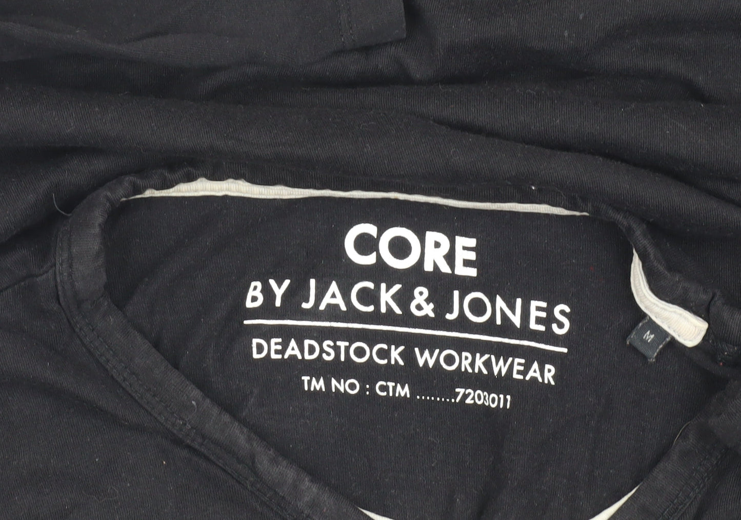 Jack & Jones Men's Black Henley Long Sleeve T-Shirt M