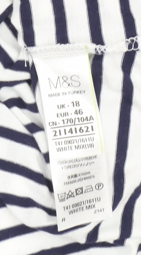 Marks and Spencer Women's Striped Top, Size 18, Multicoloured