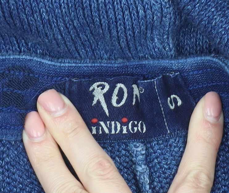 Brand and care label for RON Indigo Blue Midi Knitted Skirt -, size S