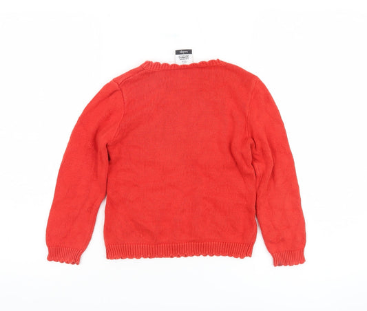 George Girls Red Minnie Mouse Jumper, 5-6 Years, Cotton Pullover