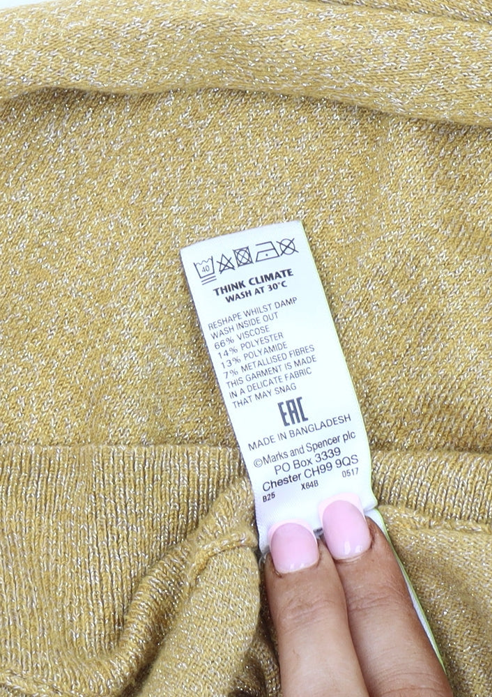 Marks and Spencer Womens Medium Gold Jumper