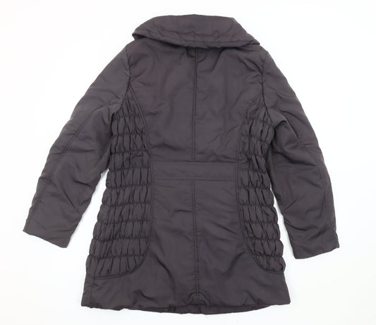 Bm Women's Grey Duffle Coat Size 12 Mid-Length Toggle