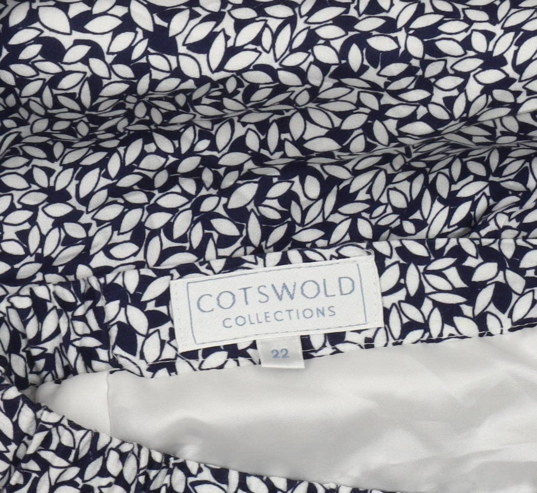 Cotswold Collections Women's Blue Midi Floral Skirt, Size 14