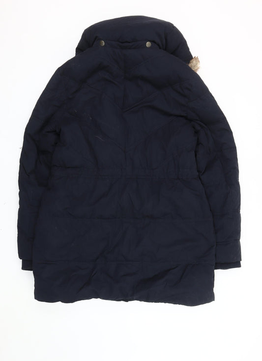 Fat Face Women's Blue Parka Coat Size 14