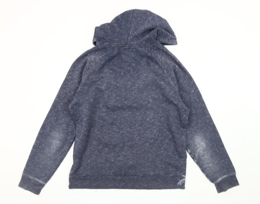 Hollister Men's Blue Pullover Hoodie L