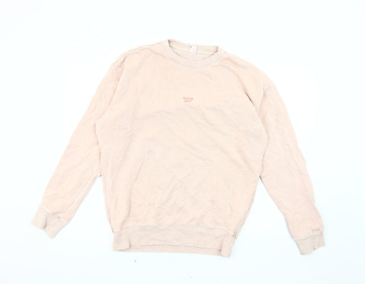 Reebok Beige Unisex Pullover Sweatshirt, Size S, Casual