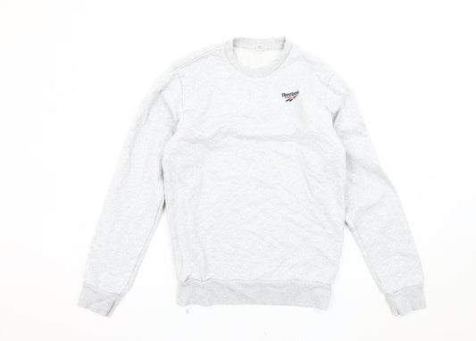 Reebok Men's Grey XS Pullover Sweatshirt Logo