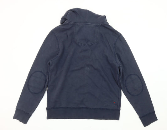 Fat Face Men's Blue Medium Henley Hoodie