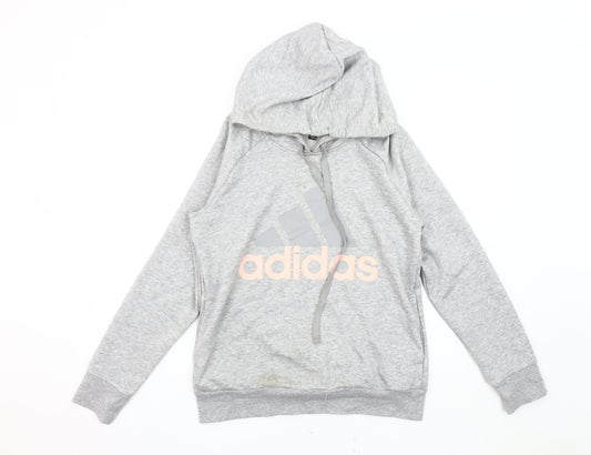 Womens UK M Regular adidas Grey Pullover Hoodie