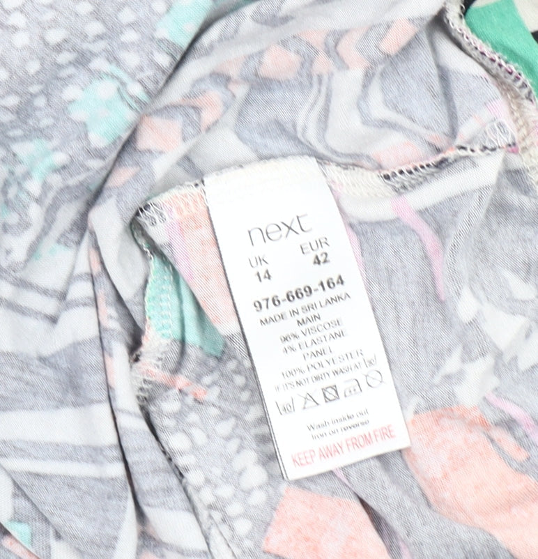 Brand and care label for Next Women's Multicoloured Geometric Sleeveless Top, size 14
