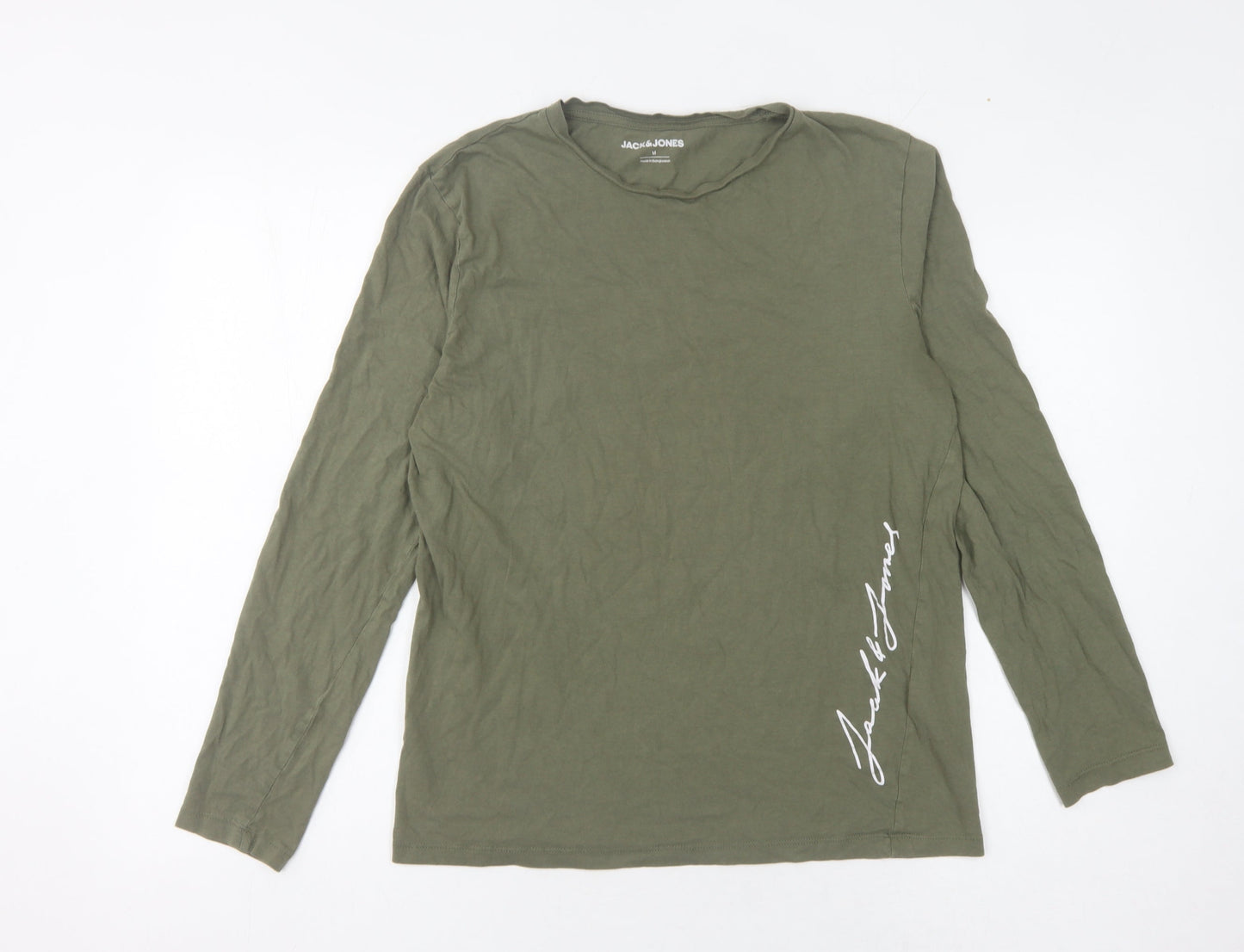 Jack & Jones Men's M Green Long Sleeve T-Shirt