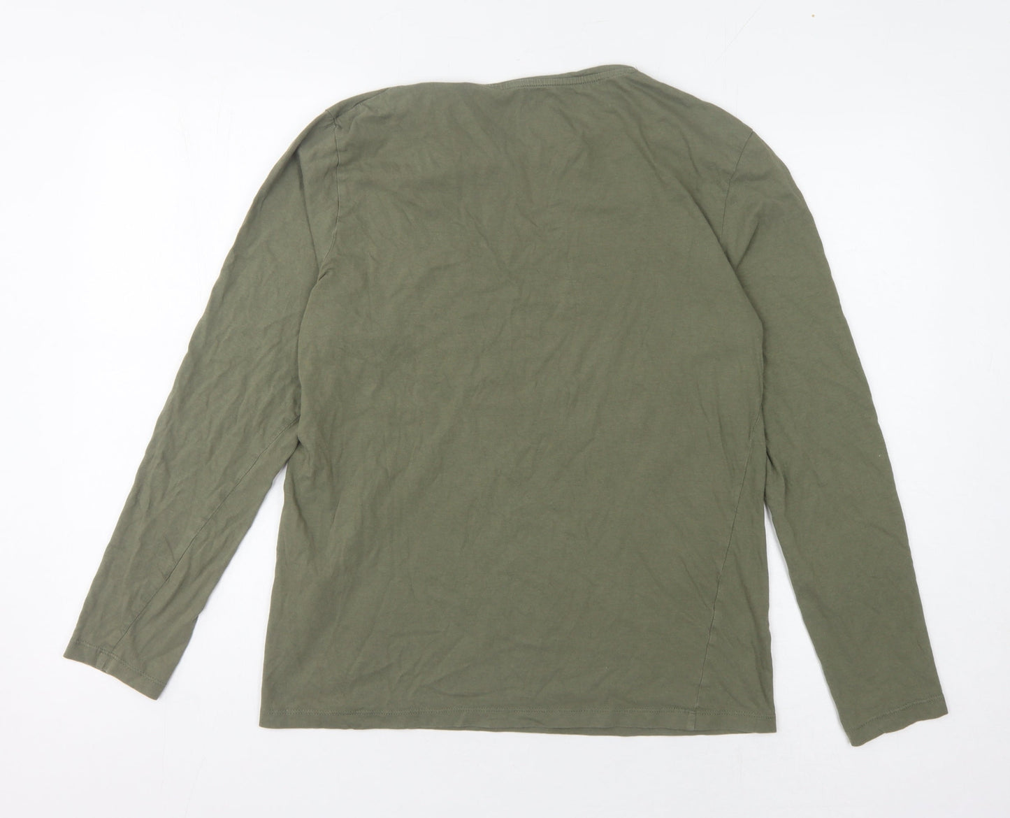 Jack & Jones Men's M Green Long Sleeve T-Shirt