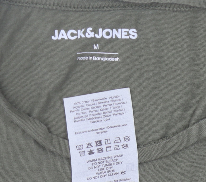 Jack & Jones Men's M Green Long Sleeve T-Shirt