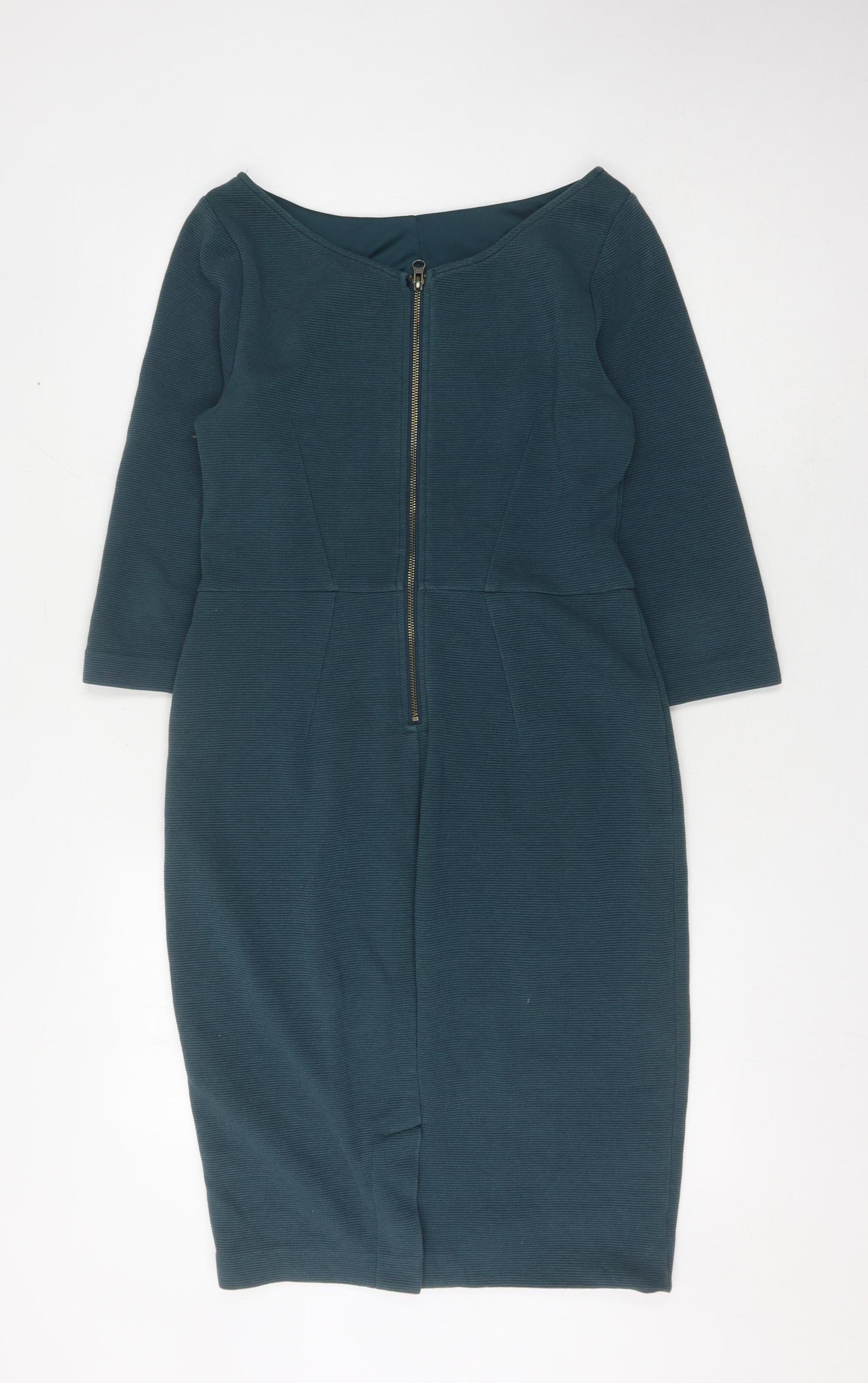 Boden Women’s Green Sheath Dress, 3/4 Sleeves, Size 10