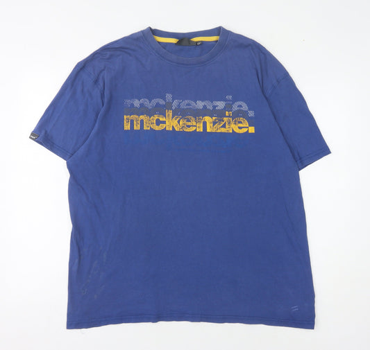 McKenzie Men's Blue Crew Neck 2XL T-Shirt Short Sleeve
