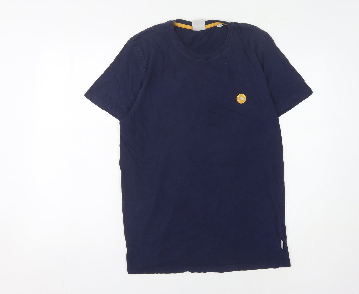 Jack & Jones Men's Blue Cotton T-Shirt - Medium