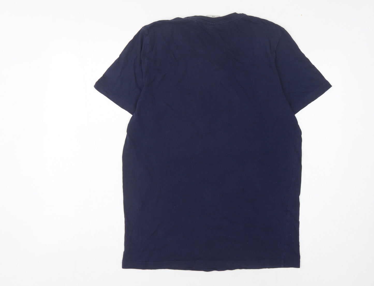 Jack & Jones Men's Blue Cotton T-Shirt - Medium
