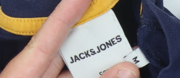 Jack & Jones Men's Blue Cotton T-Shirt - Medium