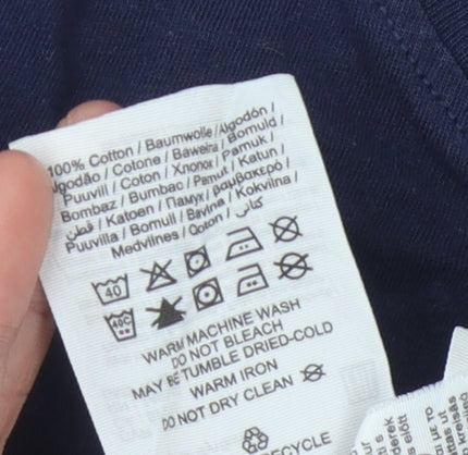 Jack & Jones Men's Blue Cotton T-Shirt - Medium