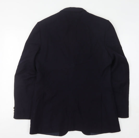 The Label Men's Blue Wool Blazer 40R Classic Formal