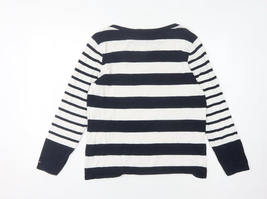 Tommy Hilfiger Women's Black Striped Jumper L