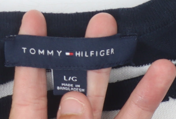 Tommy Hilfiger Women's Black Striped Jumper L