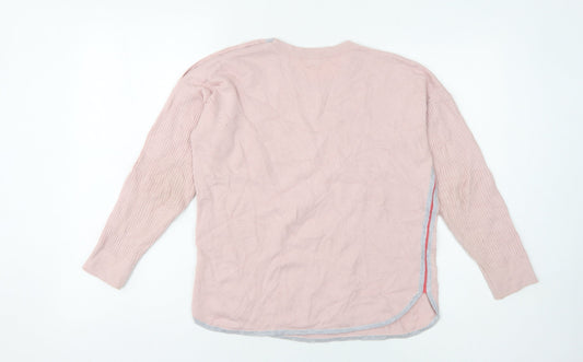 White Stuff Women’s Pink Cotton Wool Pullover Jumper Size 10