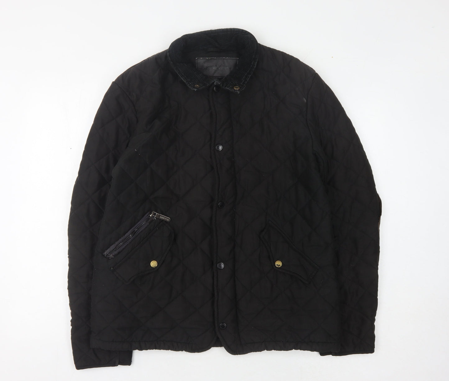 Feraud Men's Black Quilted Jacket M Casual