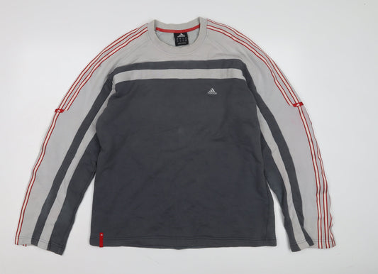 Adidas Men's Grey Pullover Sweatshirt Medium