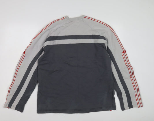 Adidas Men's Grey Pullover Sweatshirt Medium