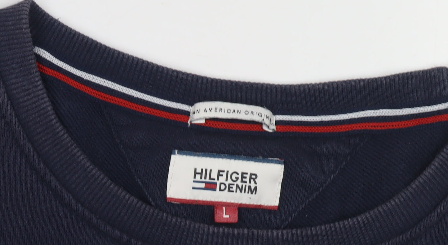 Hilfiger Denim Men's Blue L Pullover Sweatshirt