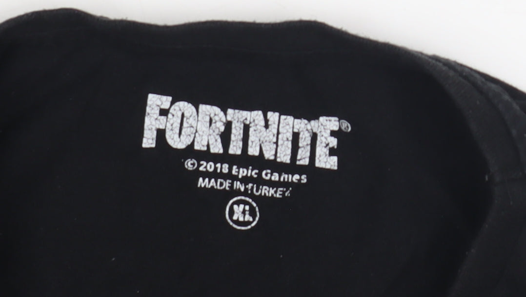 Fortnite Unisex Black XL Cotton T-Shirt