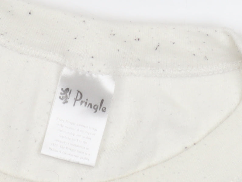 Pringle Men's XL White T-Shirt Cotton Blend Crew Neck
