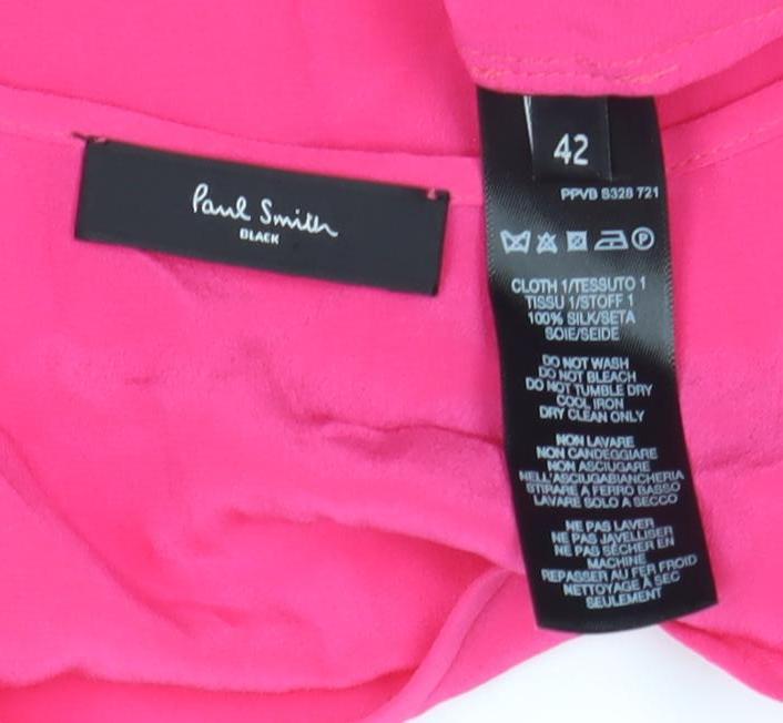 Paul Smith Women's Pink Silk T-Shirt, Size 14