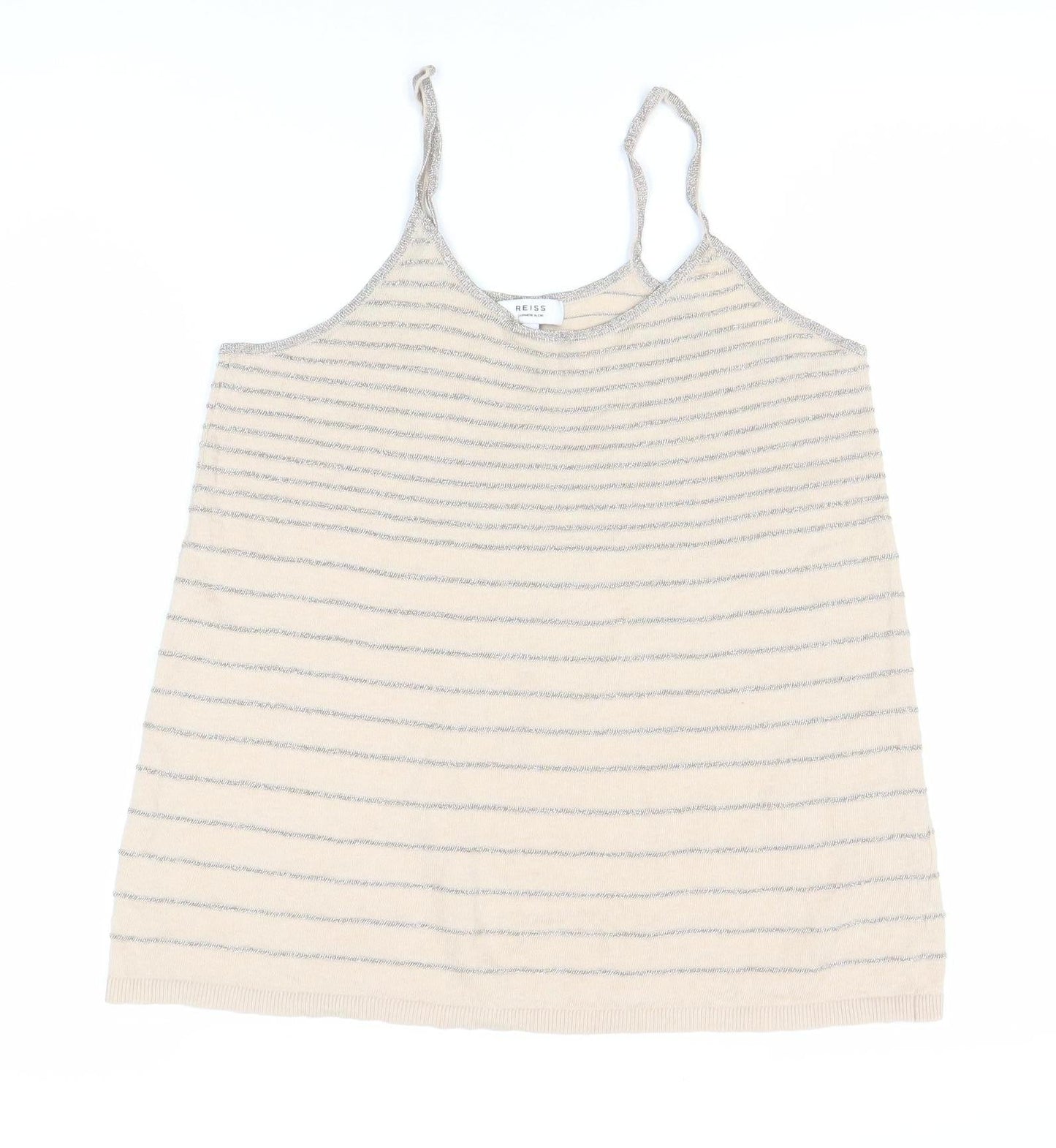 Reiss Women's Beige Camisole Tank, Striped, Small