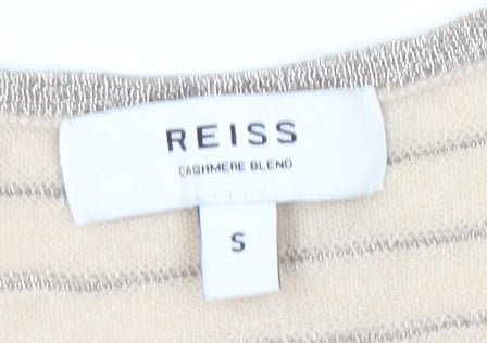 Reiss Women's Beige Camisole Tank, Striped, Small
