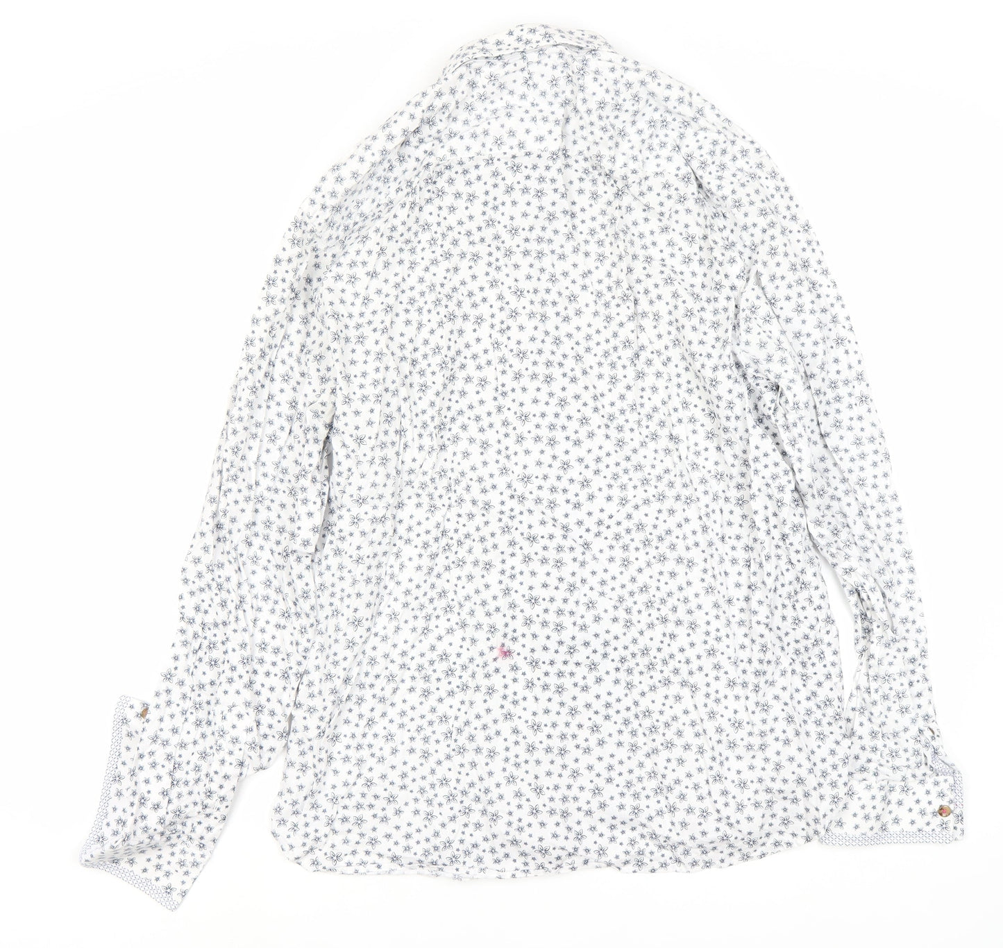 Jeff Banks Men's White Floral Dress Shirt L