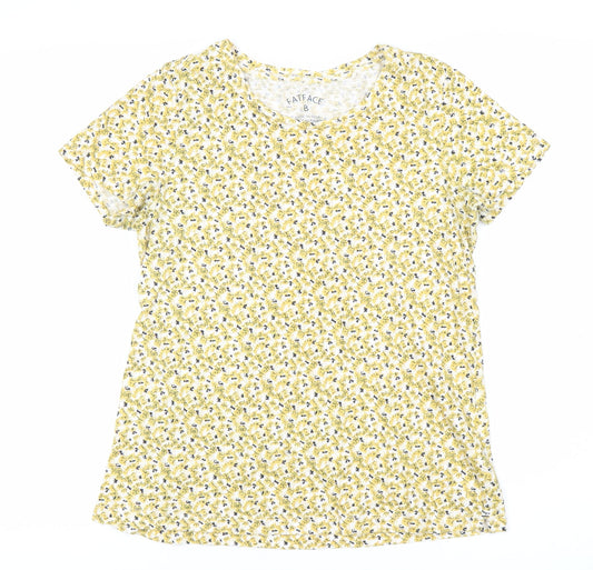 Womens UK Size 8 FatFace Multicoloured Cotton T-Shirt