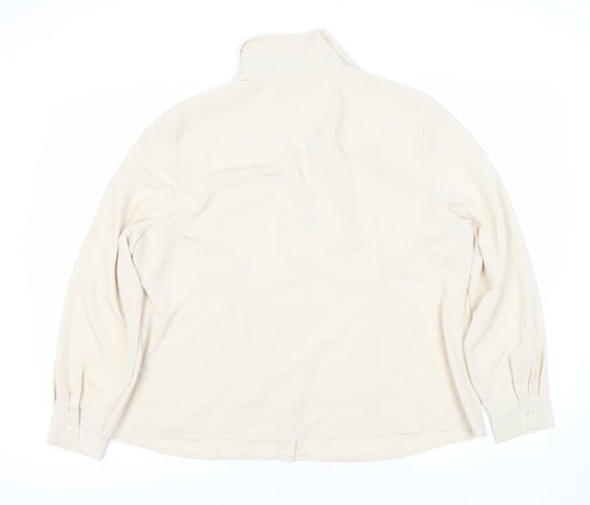 Eastex Women's Beige Button-Up Long Sleeve Shirt