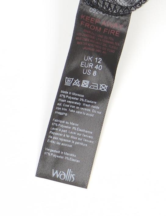 Close-up detail of Wallis Black Geometric Sheath Dress -, size 12