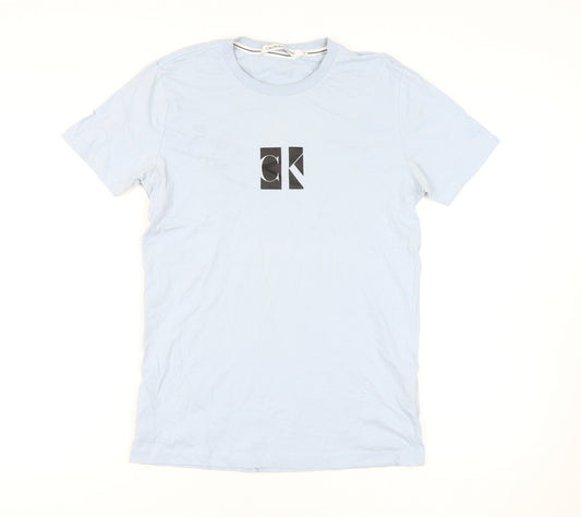 Mens UK Size M Calvin Klein Jeans Blue Cotton T-Shirt