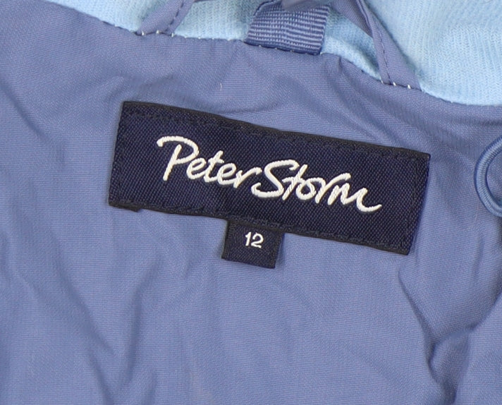 Peter Storm Women's Blue Rain Jacket Size 12 Waterproof