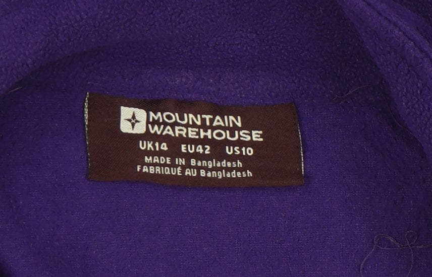 Mountain Warehouse Women Purple 1/2 Zip Fleece Sweatshirt 14