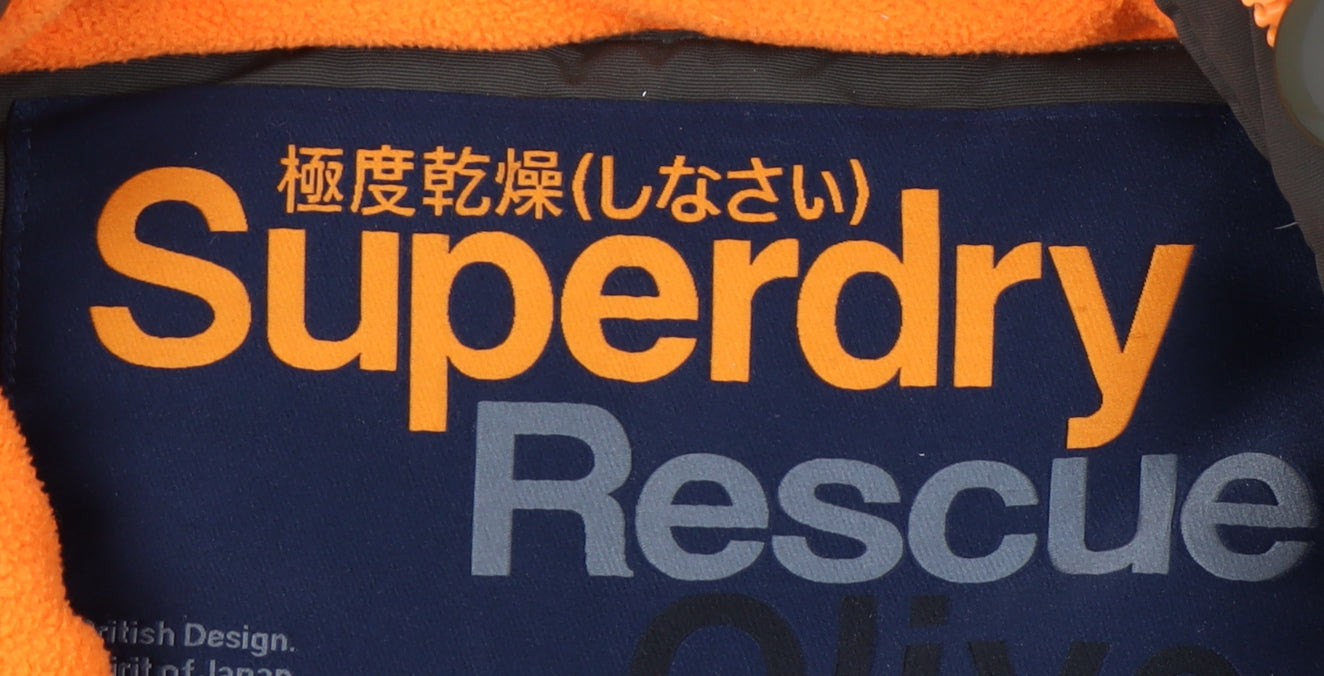 Superdry Unisex Green Parka Jacket S Waterproof