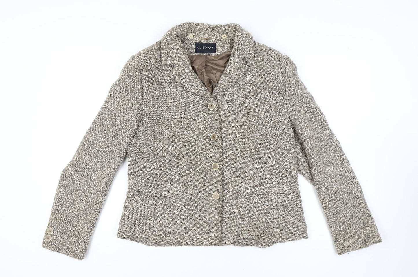 Alexon Women's Beige Blazer, Size 14, Classic Tweed