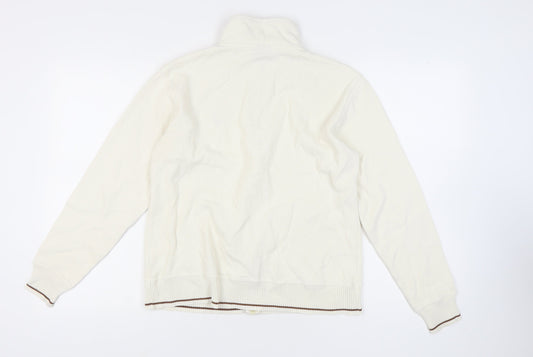 Kangol Men's Ivory Full Zip Logo Sweatshirt