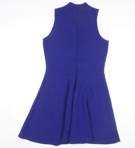 Superdry Women's Blue Fit & Flare Sleeveless Dress, M